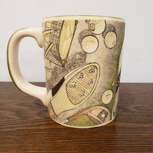 Russ Berrie Golf Shoes Clubs Rex King of All Tees Balls Green Coffee Cup Tea Mug